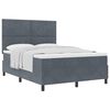 vidaXL Pat cu arcuri cu headboard Gri &icirc;nchis 160 x 200 cm Catifea