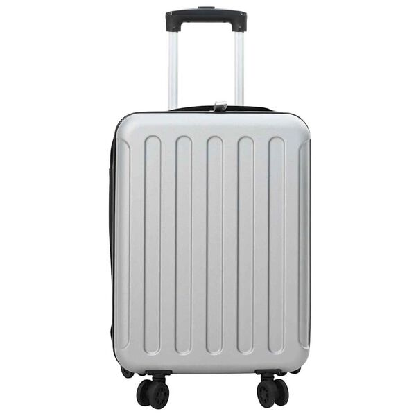 vidaXL Valiză cu blocare Argintiu 34 x 23 x 55.5 cm Plastic ABS