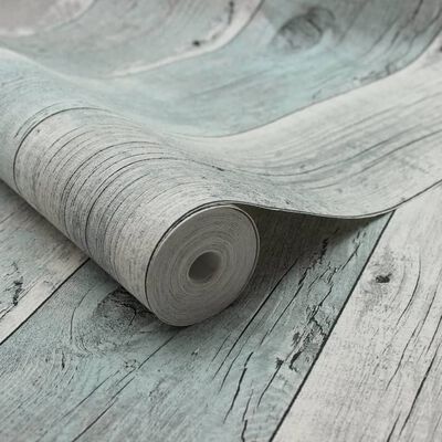 Noordwand Tapet "Topchic Wooden Planks", gri și albastru