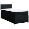 vidaXL Pat box spring cu saltea, negru, 90x190 cm, textil