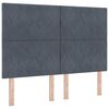vidaXL Pat cu arc LED cu headboard Gri &icirc;nchis 140 x 200 cm Catifea
