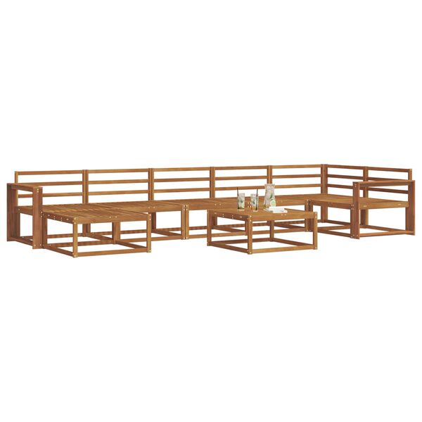 vidaXL Set de canapele de exterior 8 pcs natural Lemn Solid de Acacia