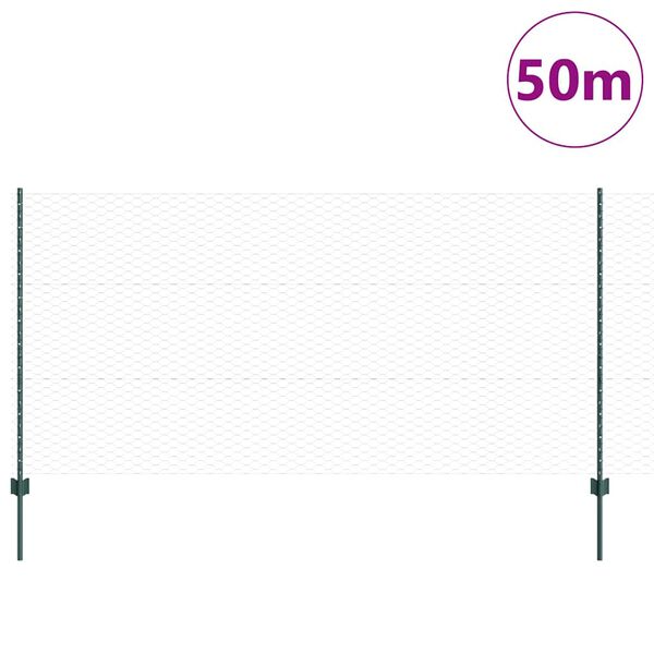 vidaXL Gard cu St&acirc;lp Verde 1,2 x 50 m Oțel și PVC