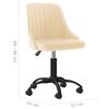vidaXL Scaun de bucătărie pivotant, crem, catifea