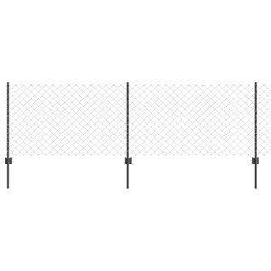 vidaXL Gard cu St&acirc;lp Gri 0,8 x 10 m Oțel și PVC