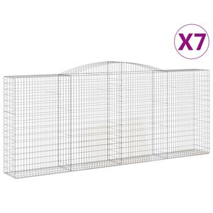 vidaXL Coșuri gabion arcuite 7 buc. 400x50x160/180 cm, fier galvanizat