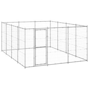 vidaXL Padoc pentru c&acirc;ini de exterior, 14,52 m&sup2;, oțel galvanizat