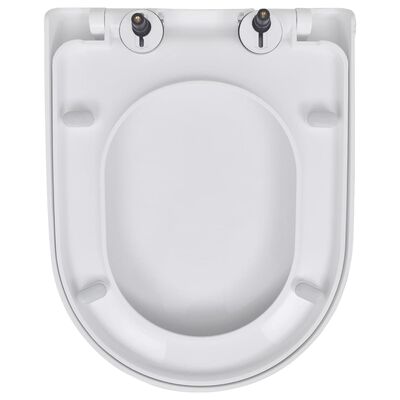 vidaXL Capace WC cu închidere silențioasă, 2 buc., alb, plastic