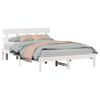 vidaXL Cadru de pat cu headboard Alb 160 x 200 cm Lemn masiv de pin