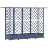 vidaXL Pat Ridicat cu Trellis și Acoperiș Gri 202,5 x 40 x 121 cm PP