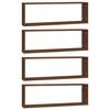 vidaXL Rafturi de perete cub, 4 buc. stejar maro, 80x15x26,5 cm, lemn