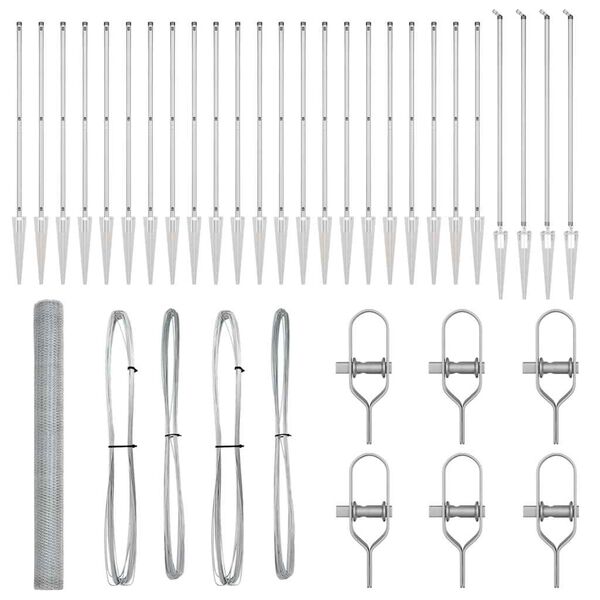 vidaXL St&acirc;lp de gard. Argintiu 50 x 1,6 m (plasă de 13 mm) Oțel