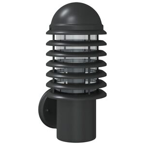 vidaXL Lampă exterioară de perete, negru, oțel inoxidabil