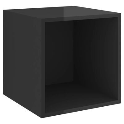 vidaXL Dulap de perete, negru extralucios, 37x37x37 cm, PAL