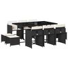 vidaXL Set mobilier de exterior cu perne, 11 piese, negru, poliratan