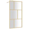 vidaXL Paravan duș walk-in, auriu, 100x195 cm, sticlă ESG transparentă