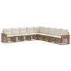 vidaXL Set de canapele pentru grădină 9 pcs Bej și alb crem poliratan
