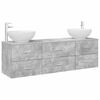 vidaXL Set de mobilier pentru baie 3 buc. Gri Beton