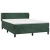 vidaXL Pat box spring cu saltea, verde &icirc;nchis, 140x190 cm, catifea