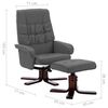 vidaXL Fotoliu rabatabil cu taburet, gri, piele ecologică