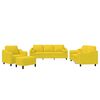 vidaXL Set de canapele cu perne, 4 piese, galben deschis, textil