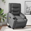 vidaXL Fotoliu masaj rabatabil electric cu ridicare, gri, piele eco