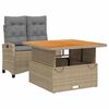 vidaXL Set mobilier de grădină, 2 piese, cu perne, bej, poliratan
