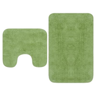 vidaXL Set covorașe baie, 2 buc., verde, material textil