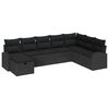 vidaXL Set de canapea 8 buc. Negru poliratan
