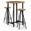 vidaXL Set mobilier de bar, 3 piese, lemn masiv reciclat