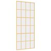 vidaXL Ușă glisantă, auriu, 90x205 cm, sticlă ESG mată și aluminiu