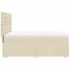 vidaXL Pat box spring cu saltea, crem, 140x200 cm, textil