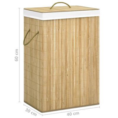 vidaXL Coș de rufe din bambus cu 2 secțiuni, 72 L