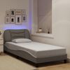 vidaXL Cadru de pat cu LED fără saltea Hvar Taupe 90x190 cm Material