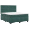 vidaXL Pat boxspring cu saltea Verde &icirc;nchis 200 x 200 cm Catifea