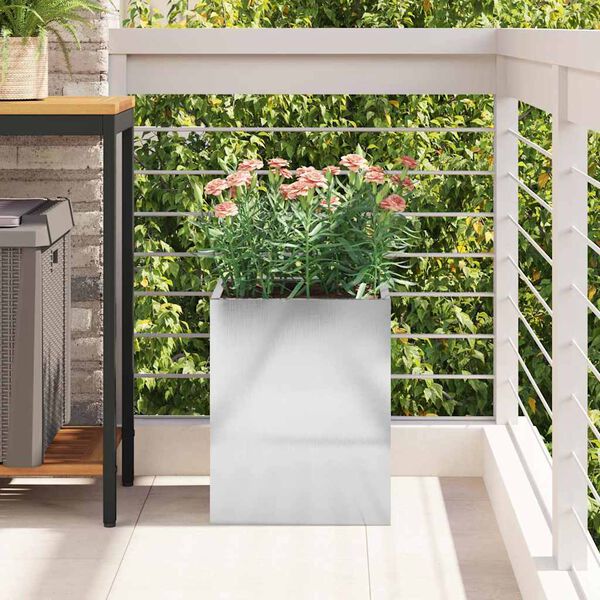 vidaXL Vază pentru Grădină Oţel inoxidabil 32 x 32 x 40 cm