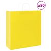 vidaXL Pungi de h&acirc;rtie 50 buc cu m&acirc;nere galbene 45x17x48 cm