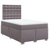 vidaXL Pat box spring cu saltea, gri, 120x190 cm, piele ecologică