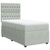 vidaXL Pat box spring cu saltea, gri deschis, 90x190 cm, catifea