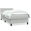 vidaXL Pat box spring cu saltea, gri deschis, 80x210 cm, catifea