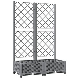 vidaXL Jardinieră de grădină cu spalier gri deschis 80x40x121,5 cm PP