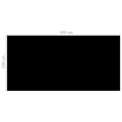 vidaXL Prelată piscină, negru, 450 x 220 cm, PE