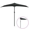 vidaXL Umbrelă de balcon tijă aluminiu negru 270x144x222cm semicerc
