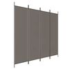 vidaXL Paravan de cameră cu 4 panouri, antracit, 200x220 cm, textil
