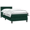 vidaXL Pat box spring cu saltea, verde &icirc;nchis, 100x220 cm, catifea