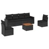 vidaXL Set canapele de grădină cu perne, 7 piese, negru, poliratan