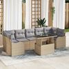 vidaXL Set de canapele pentru grădină cu pernă 8 pcs Bej Rattan poli