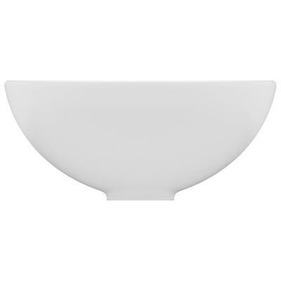 vidaXL Chiuvetă baie lux, alb mat, 32,5x14 cm, ceramică, rotund