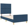 vidaXL Cadru de pat cu headboard albastru 90 x 200 cm țesătură