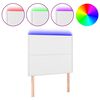 vidaXL Tăblie de pat cu LED, alb, 100x5x118/128 cm, piele ecologică